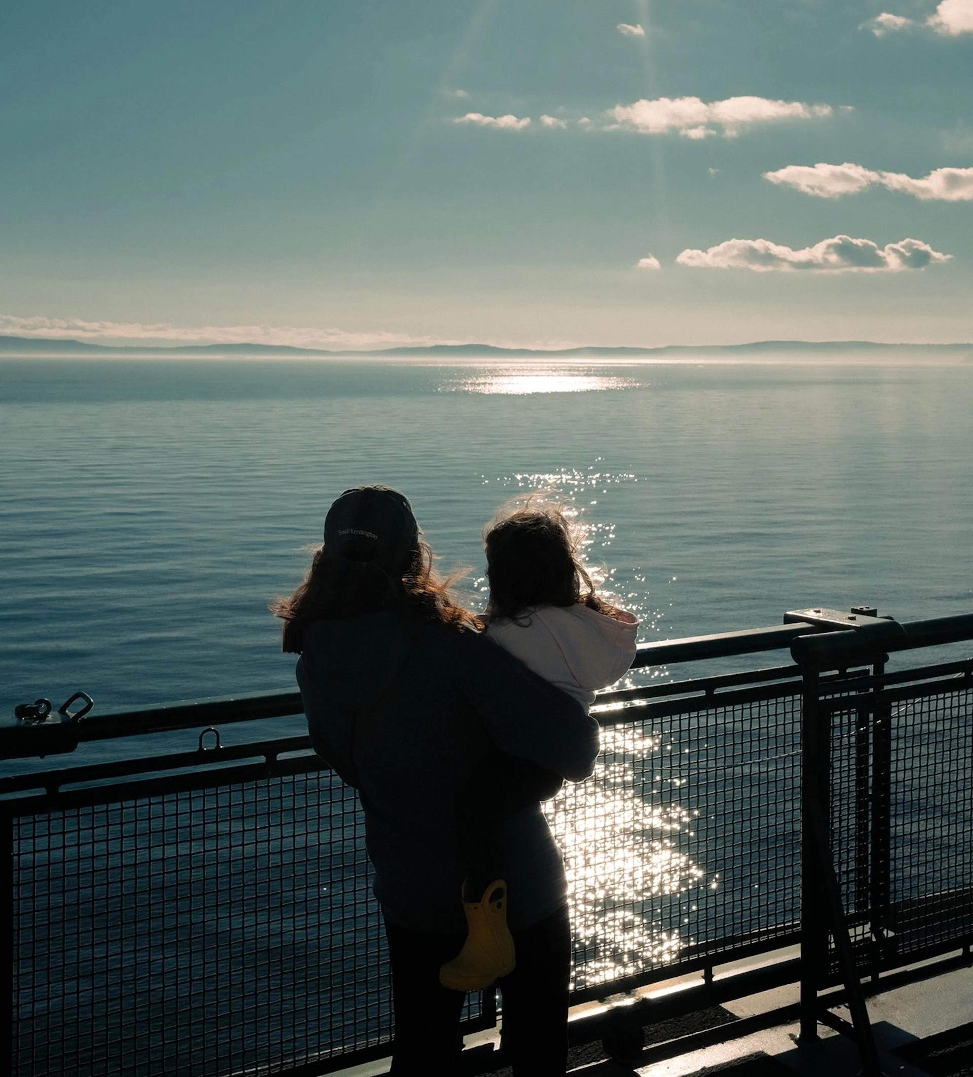 A family entering a vacation home