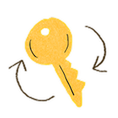 Golden key illustration