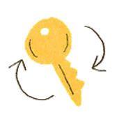 Golden key illustration