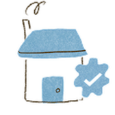 House with verification checkmark illustration