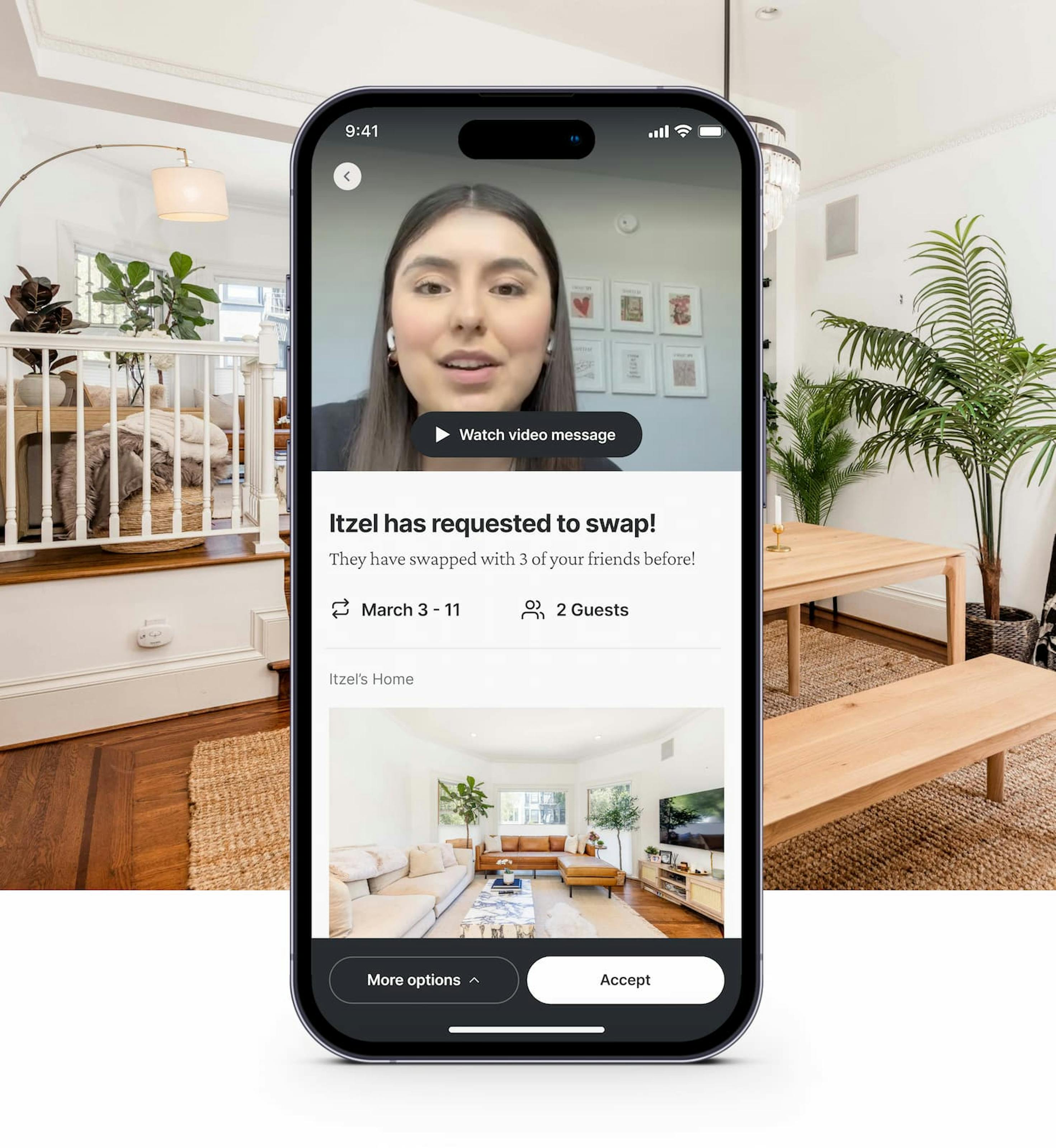 Connect with confidence and join Kindred today - our home swapping community built on trust. Experience safe home swapping with our video intro call, a key trust and safety measure. Click to watch our demo video and see how our members use this feature to ensure safe and enjoyable home swaps.